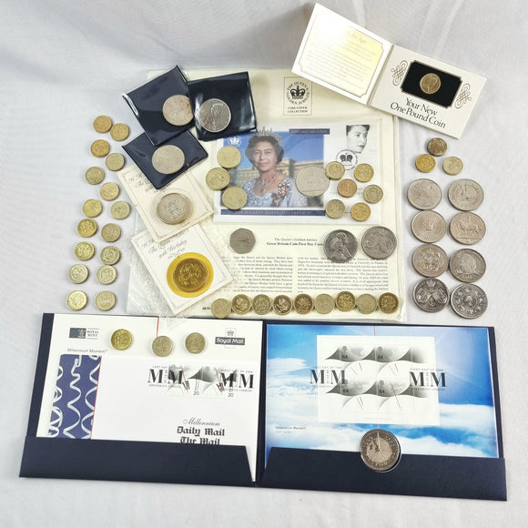Large Collection of Vintage Decimal Currency. £5, £2, £1, and 50p coins. Uncirculated and Circulated.