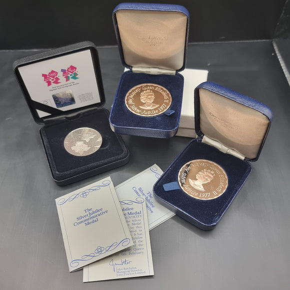 Group of Three Commemorative Medals, 2012 Olympics and Two Jubilee.