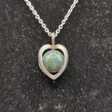 Kupittaan Kulta Nina Breddal Sterling Silver Hard Stone Heart Pendant Finland