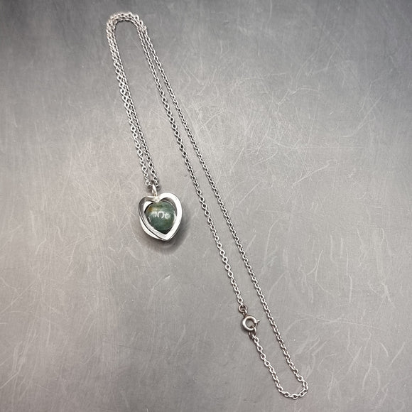 Kupittaan Kulta Nina Breddal Sterling Silver Hard Stone Heart Pendant Finland