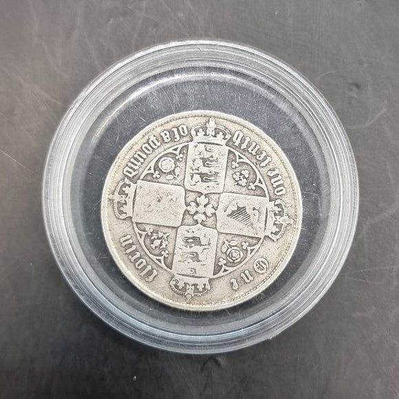 1857 Gothic Head Queen Victoria Silver Florin