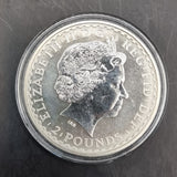 2002 £2 Silver Britannia One Ounce Coin. 2 Pounds 1oz Silver