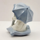 Lladro Style Angel and Boy with Umbrellas Made in Spain