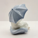 Lladro Style Angel and Boy with Umbrellas Made in Spain