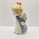 Lladro Style Angel and Boy with Umbrellas Made in Spain