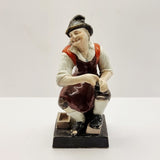 Antique Pair of Staffordshire Old man and Lady.