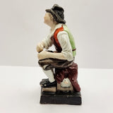 Antique Pair of Staffordshire Old man and Lady.