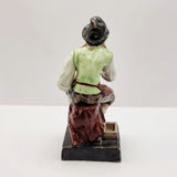 Antique Pair of Staffordshire Old man and Lady.