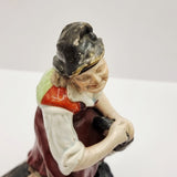Antique Pair of Staffordshire Old man and Lady.