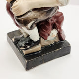 Antique Pair of Staffordshire Old man and Lady.