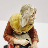 Antique Pair of Staffordshire Old man and Lady.