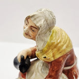Antique Pair of Staffordshire Old man and Lady.