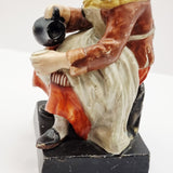 Antique Pair of Staffordshire Old man and Lady.