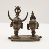 Antique Bronze Dhokra of a Couple Possibly Headdress