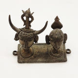 Antique Bronze Dhokra of a Couple Possibly Headdress