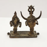 Antique Bronze Dhokra of a Couple Possibly Headdress