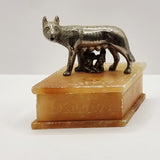 Antique Grand Tour of  She-Wolf, Rome on Alabaster Trinket Box