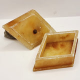 Antique Grand Tour of  She-Wolf, Rome on Alabaster Trinket Box