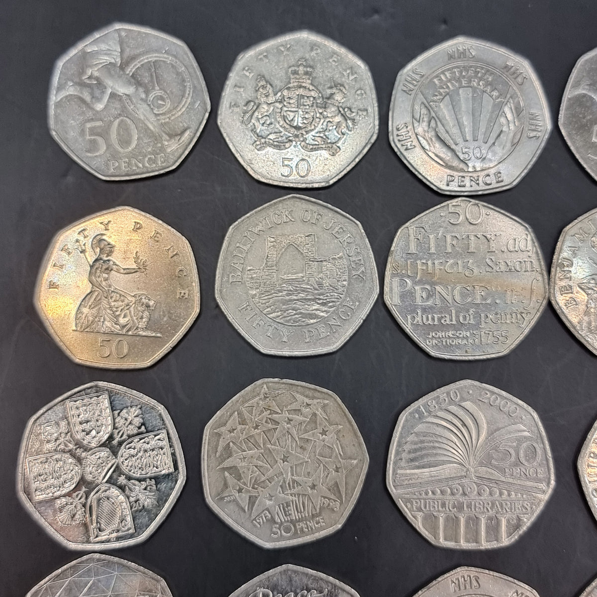A Collection of Collectable 50p Coins Queen Elizabeth King Charles