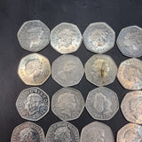 A Collection of Collectable 50p Coins Queen Elizabeth King Charles