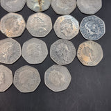 A Collection of Collectable 50p Coins Queen Elizabeth King Charles