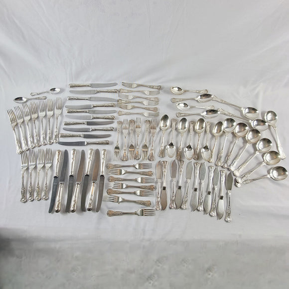 80 Piece Vintage Sheffield Silver Plated Cutlery Set. By Pelhams Arms.