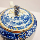 Antique 19th Century Blue and White Chinese Export Teapot.