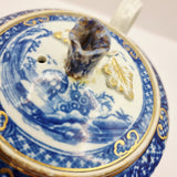Antique 19th Century Blue and White Chinese Export Teapot.