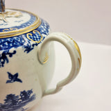 Antique 19th Century Blue and White Chinese Export Teapot.