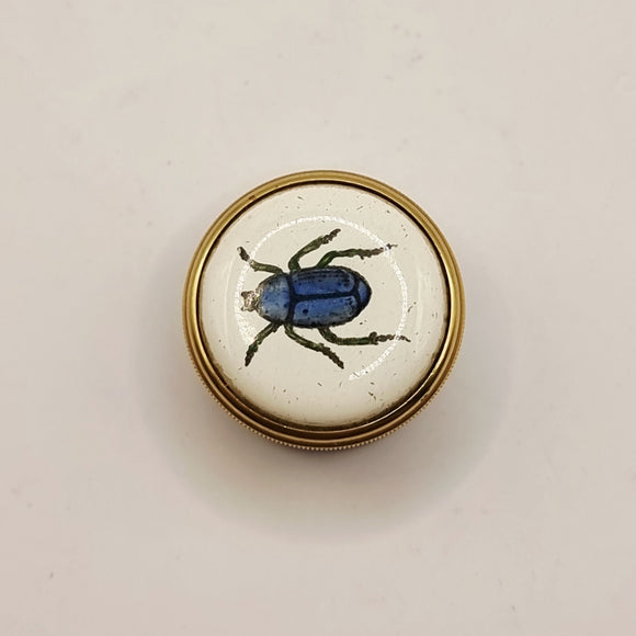 Halcyon Days Enamels Beatle Miniature Trinket or Pill Box.