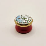 Halcyon Days Enamels Snowman Miniature Trinket or Pill Box.