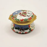 Halcyon Days Enamels Christmas 1990 Trinket or Pill Box