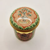 Halcyon Days Enamels Herbs, Variety's the very spice of life. William Cowper Trinket or Pill Box