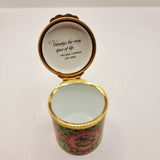 Halcyon Days Enamels Herbs, Variety's the very spice of life. William Cowper Trinket or Pill Box