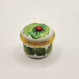 Halcyon Days Enamels Ladybug with Leaf Miniature Trinket or Pill Box