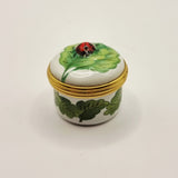 Halcyon Days Enamels Ladybug with Leaf Miniature Trinket or Pill Box