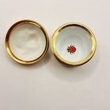 Halcyon Days Enamels Ladybug with Leaf Miniature Trinket or Pill Box
