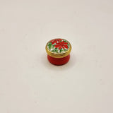 Halcyon Days Enamels Red Flowered Miniature Trinket or Pill Box