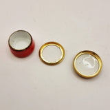 Halcyon Days Enamels Red Flowered Miniature Trinket or Pill Box