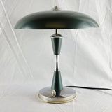 Vintage 1930s Italian Art Deco Green and Chrome Lamp