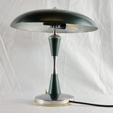 Vintage 1930s Italian Art Deco Green and Chrome Lamp