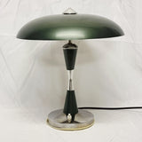 Vintage 1930s Italian Art Deco Green and Chrome Lamp