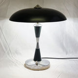 Vintage 1930s Italian Art Deco Green and Chrome Lamp
