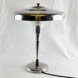 Vintage Italian Polished Aluminium and Chrome 1930s Art Deco Lamp