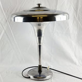 Vintage Italian Polished Aluminium and Chrome 1930s Art Deco Lamp