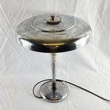 Vintage Italian Polished Aluminium and Chrome 1930s Art Deco Lamp