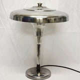 Vintage Italian Polished Aluminium and Chrome 1930s Art Deco Lamp