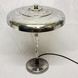 Vintage Italian Polished Aluminium and Chrome 1930s Art Deco Lamp