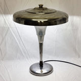 Vintage Italian Polished Aluminium and Chrome 1930s Art Deco Lamp