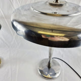 Vintage Italian Polished Aluminium and Chrome 1930s Art Deco Lamp